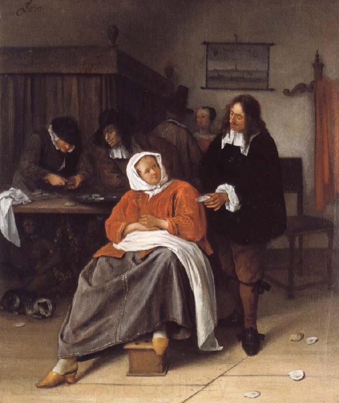 Jan Steen An Interior with a Man Offering an Oyster to a Woman France oil painting art